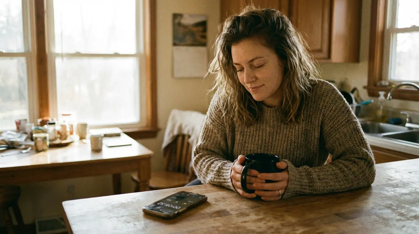 Woman checking time during intermittent fasting